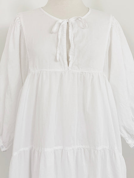 Chowchilla Vintage Arkie MINI Dress "White Cotton Voile" • LAST ONE (Size XS)