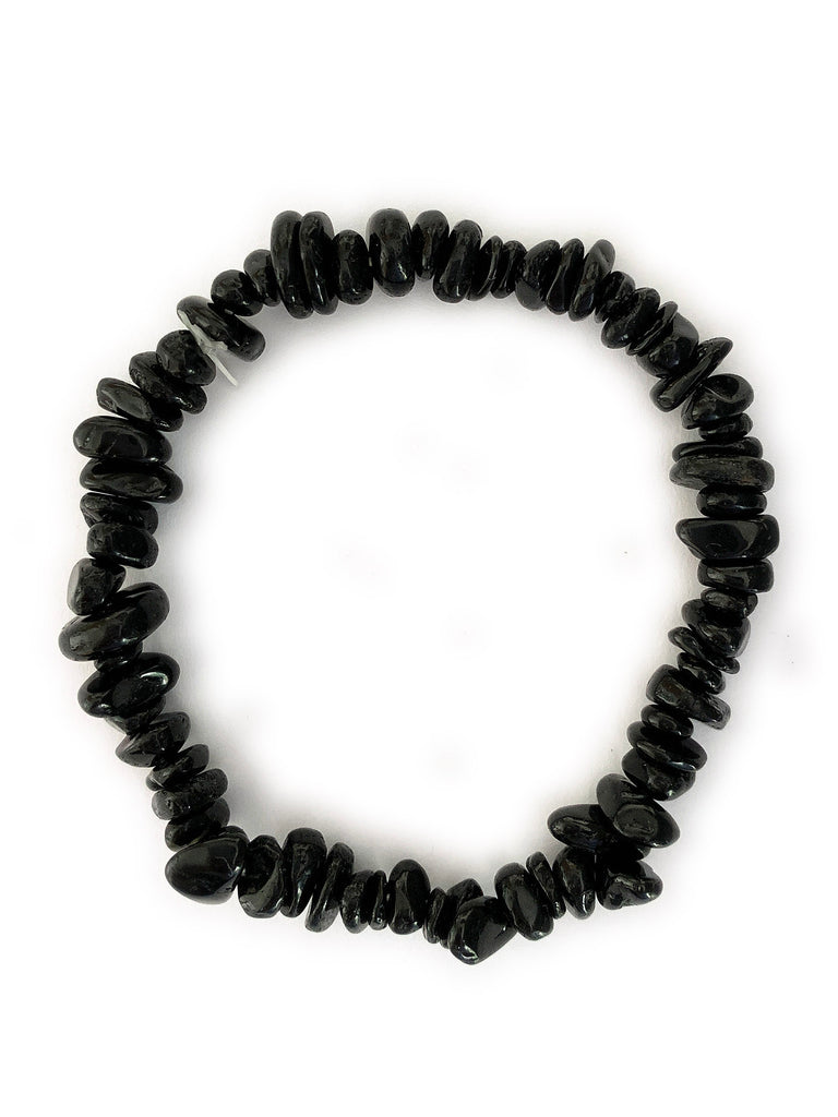 BLACK TOURMALINE Cleansing Crystal Chip Bracelet