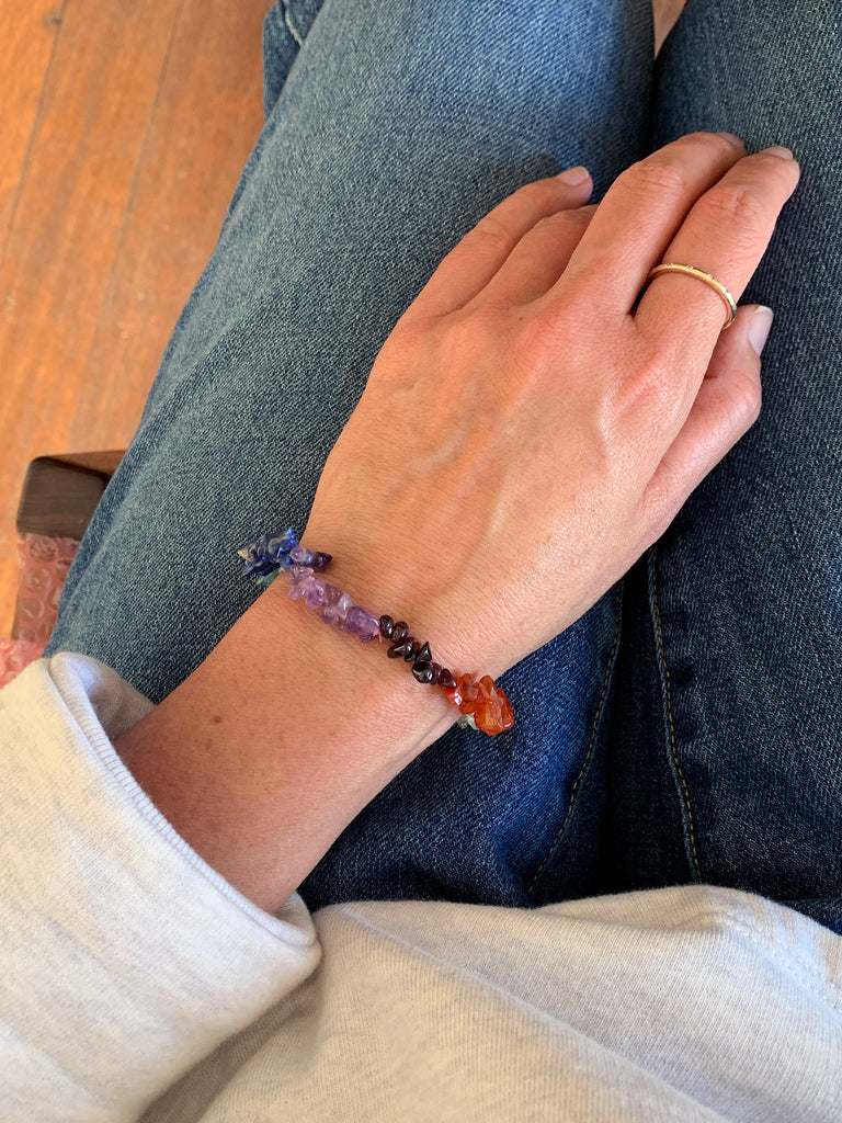 Chakra stone chip outlet bracelet