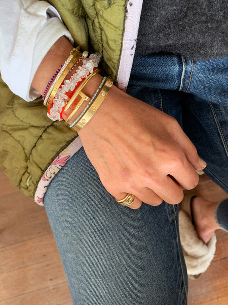 CLEAR QUARTZ Cleansing Crystal Chip Bracelet