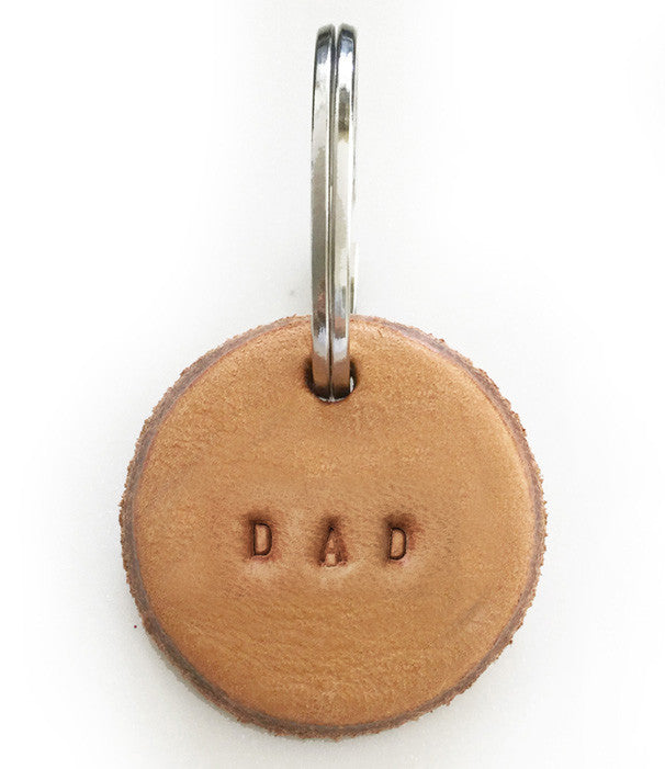 Tan Leather Postcode Key Ring (DAD)