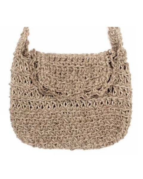 Crocheted Jute Shoulder Bag (Natural)
