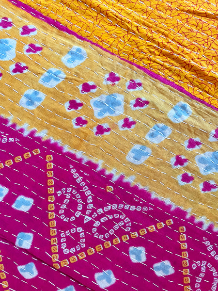 Vintage Indian Reversible Kantha Throw (Number 11)