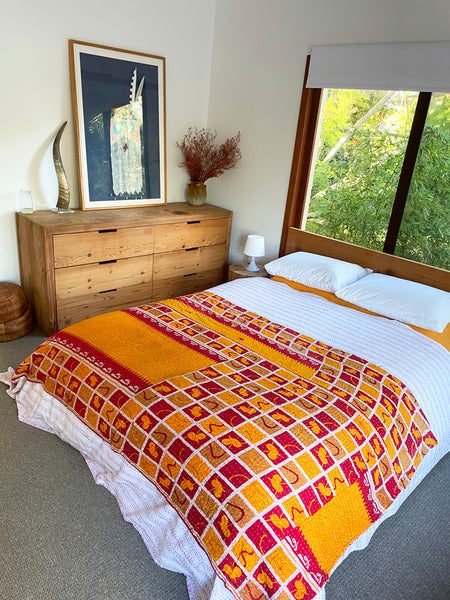 Vintage Indian Reversible Kantha Throw (Number 11)