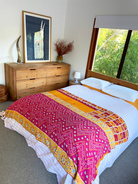 Vintage Indian Reversible Kantha Throw (Number 11)