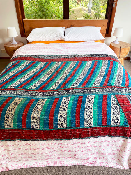 Vintage Indian Reversible Kantha Throw (Number 27)