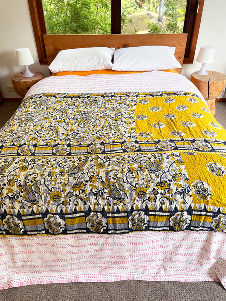 Vintage Indian Reversible Kantha Throw (Number 27)