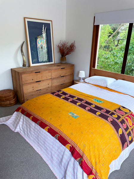 Vintage Indian Reversible Kantha Throw (Number 39)