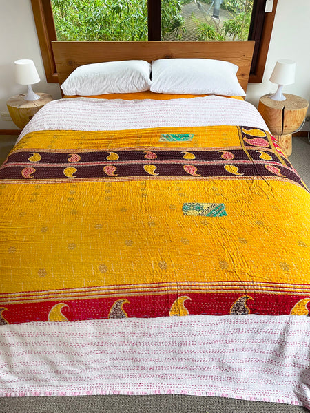 Vintage Indian Reversible Kantha Throw (Number 39)