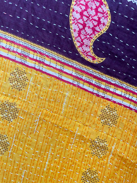 Vintage Indian Reversible Kantha Throw (Number 39)