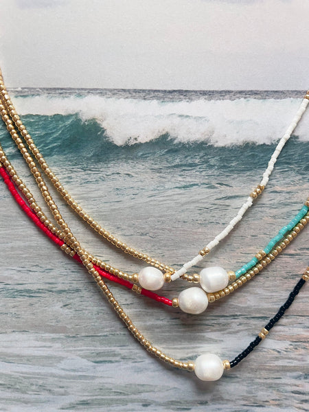 LEILANI Freshwater Pearl Choker (White/Gold)