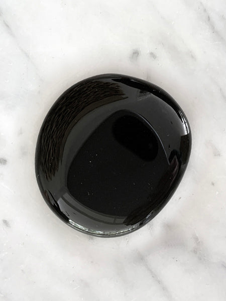 Palm Stone Crystal (Black Obsidian)