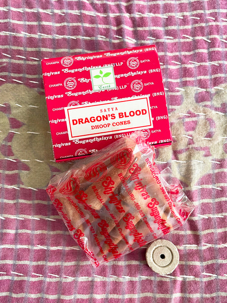 Satya Incense Cones DRAGONS BLOOD (Box of 12)