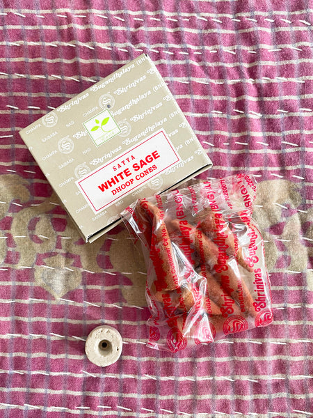 Satya Incense Cones WHITE SAGE (Box of 12)