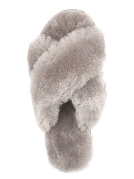 Shearling Mayberry Slides (Dove Grey)