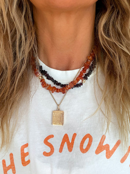 The Surfer Boy Necklace (Garnet)
