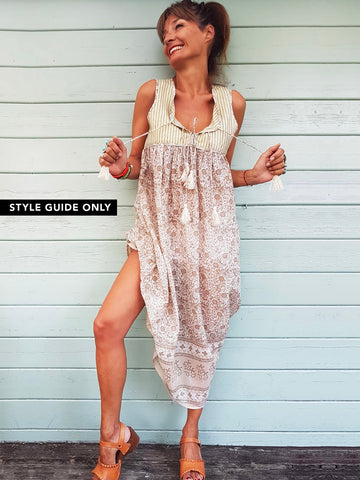 Chowchilla Vintage SLEEVELESS Indian Gypset Dress "Margot"