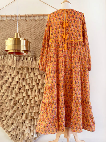 Chowchilla Vintage Tiered Prairie Dress "Amber" • LAST ONE (Size L)
