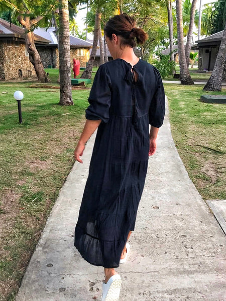 Chowchilla Vintage PRAIRIE Dress • "Black" • LAST ONE (Size M)