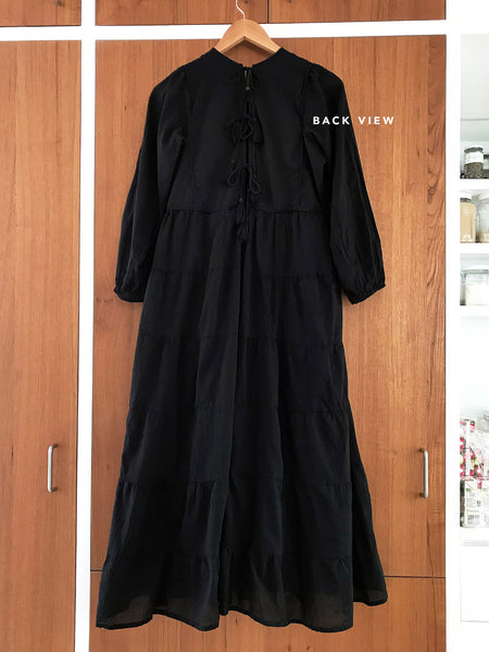 Chowchilla Vintage Tiered Prairie Dress "Black" • LAST ONE (Size M)