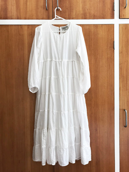 Chowchilla Vintage Tiered Prairie Dress "Chalk" • LAST ONE (Size M)