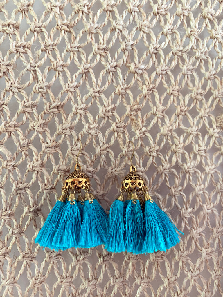 Jedi Tassel Earrings Aqua
