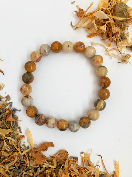 YELLOW LACE AGATE Healing Crystal Bracelet