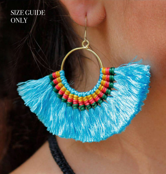 Havanah Ray Tassel Earrings (Tangerine)